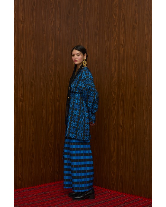 Melitta Tsikriki Πουκάμισο & Harm Παντελόνι Petes Blue/Black Print