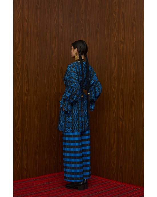 Melitta Tsikriki Πουκάμισο & Harm Παντελόνι Petes Blue/Black Print