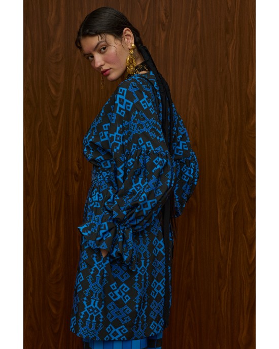 Melitta Tsikriki Πουκάμισο & Harm Παντελόνι Petes Blue/Black Print