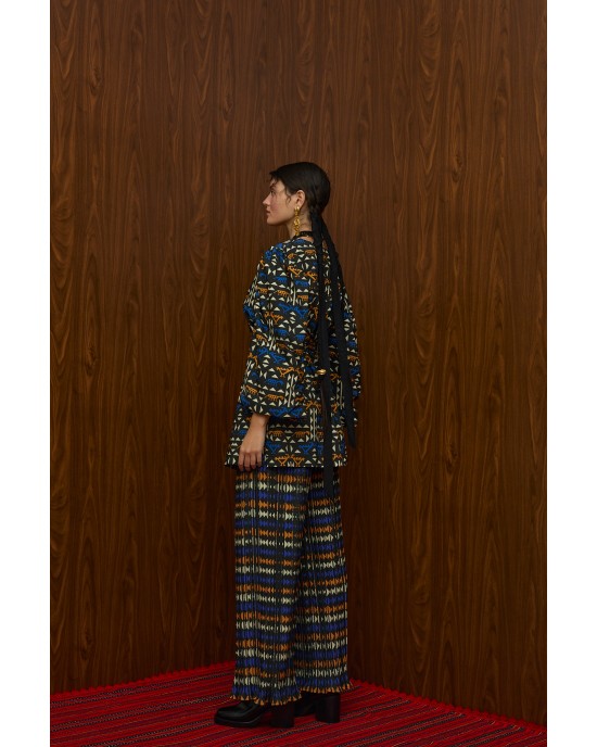 Melitta Berdes Πουκάμισο & Hrami Παντελόνι Plisse Zoomorfon Black Print