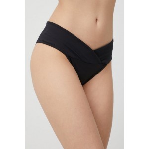 MICHAEL Michael Kors Iconic Solids Euro Gathered Μπικίνι Σλιπ Μαγιό Black