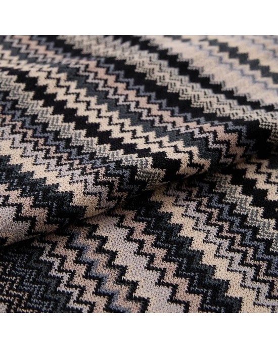 Missoni Zigzag Pattern And Fringes Black Κασκόλ