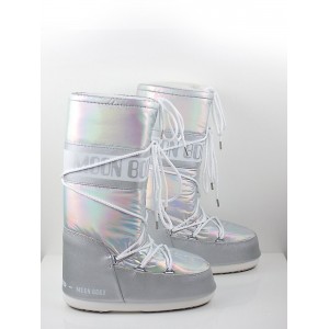 Moon Boot Icon Metalic Iridescent Μπότες Χιονιού Silver