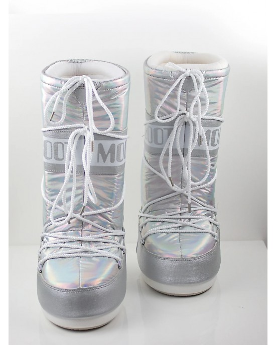Moon Boot Icon Metalic Iridescent Μπότες Χιονιού Silver