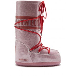 Moon Boot Icon Glitter Pink Μπότες Χιονιού