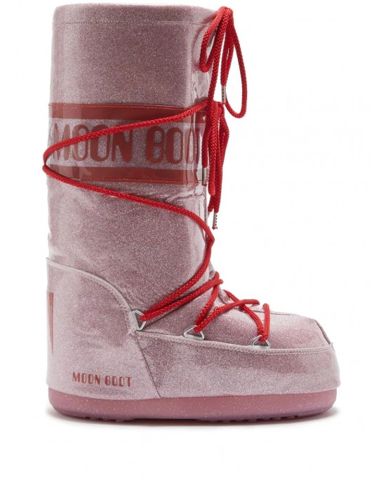 Moon Boot Icon Glitter Pink Μπότες Χιονιού