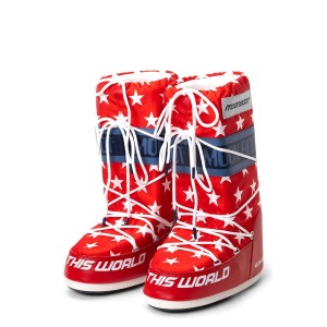 Moon Boot Icon Retrobiker White Stars Μπότες Χιονιού