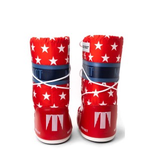 Moon Boot Icon Retrobiker White Stars Μπότες Χιονιού