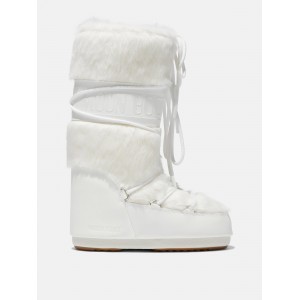 Moon Boot Icon Faux Fur Optical White Μπότες Χιονιού