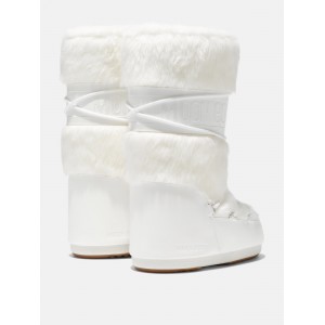 Moon Boot Icon Faux Fur Optical White Μπότες Χιονιού