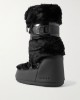 Moon Boot Icon Faux Fur Black Μπότες Χιονιού