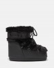 Moon Boot Icon Low Faux Fur Black Μπότες Χιονιού