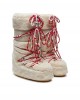 Moon Boot Icon Faux Fur Beads Cream Μπότες Χιονιού