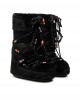 Moon Boot Icon Faux Fur Beads Black Μπότες Χιονιού