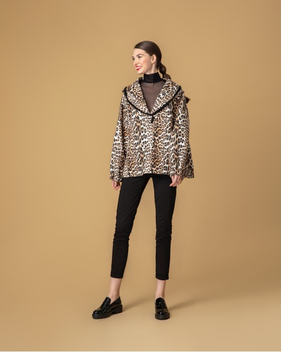 Moutaki Animal Print Oversized Καπιτονέ Μπλούζα