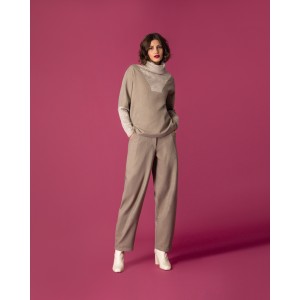 Moutaki Beige High Waisted Παντελόνι