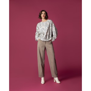 Moutaki Beige High Waisted Παντελόνι