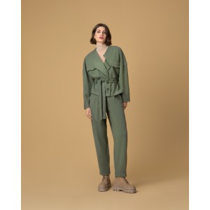 Moutaki Khaki High Waist Slouchy Παντελόνι