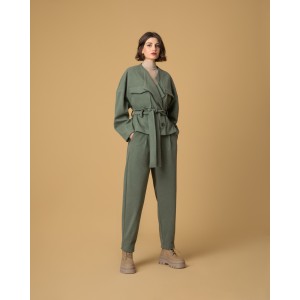 Moutaki Khaki High Waist Slouchy Παντελόνι