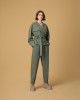 Moutaki Khaki High Waist Slouchy Παντελόνι