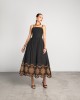Moutaki Embroidered Black Midi Φόρεμα