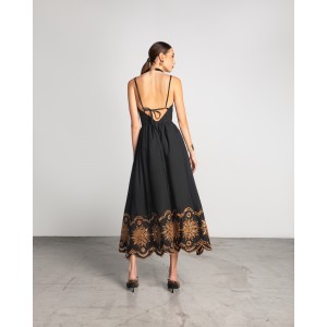 Moutaki Embroidered Black Midi Φόρεμα