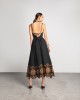 Moutaki Embroidered Black Midi Φόρεμα