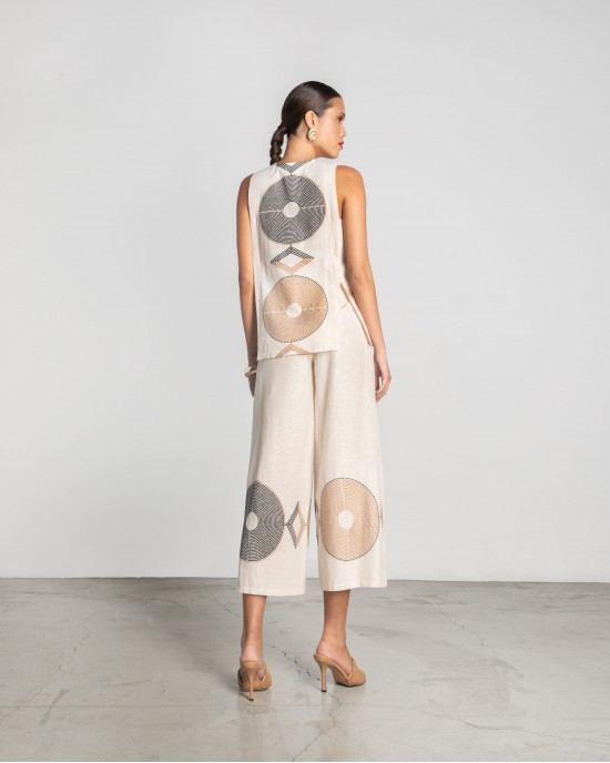 Moutaki Circles Beige Παντελόνι