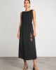 Moutaki Black Sleveless Midi Φόρεμα