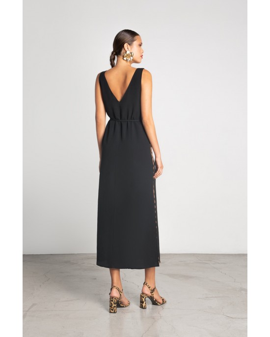 Moutaki Black Sleveless Midi Φόρεμα