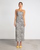 Moutaki Tropical Leaf Print Midi Φόρεμα