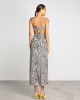 Moutaki Tropical Leaf Print Midi Φόρεμα