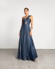 Moutaki One Shoulder Navy Maxi Φόρεμα