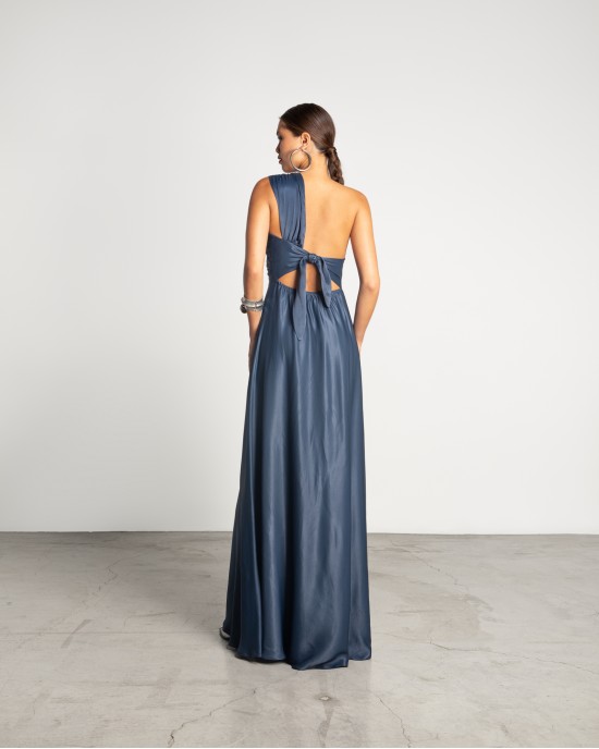 Moutaki One Shoulder Navy Maxi Φόρεμα