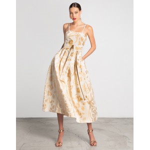 Moutaki Ecru/Gold Midi Φόρεμα