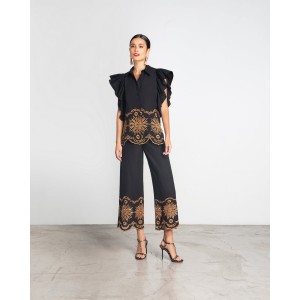 Moutaki Embroidered Black Παντελόνι Moutaki Embroidered Black Παντελόνι