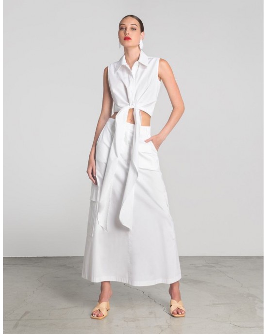 Moutaki Crop White Πουκάμισο