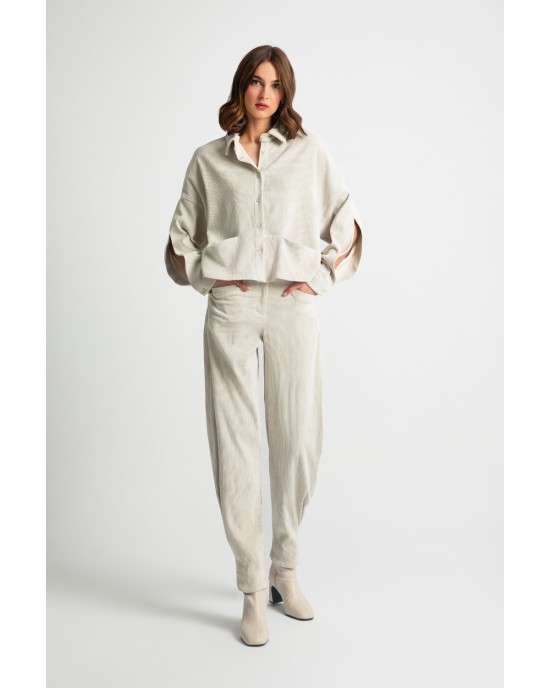 Moutaki Κοτλέ Ecru Παντελόνι Moutaki Κοτλέ Ecru Παντελόνι