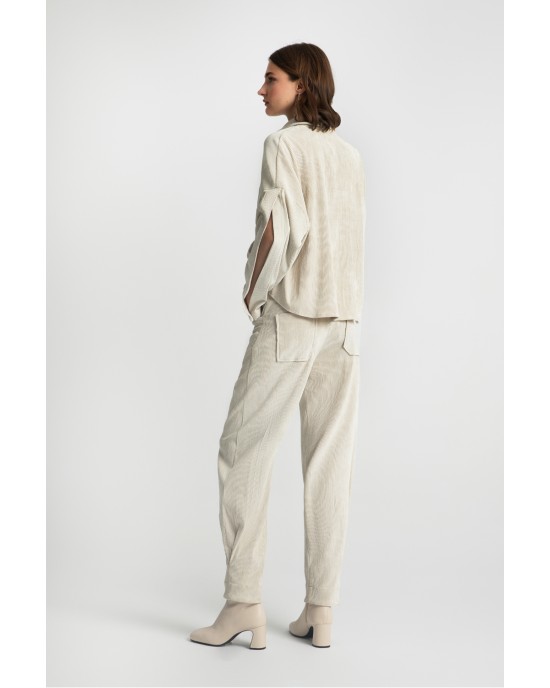 Moutaki Κοτλέ Ecru Παντελόνι Moutaki Κοτλέ Ecru Παντελόνι