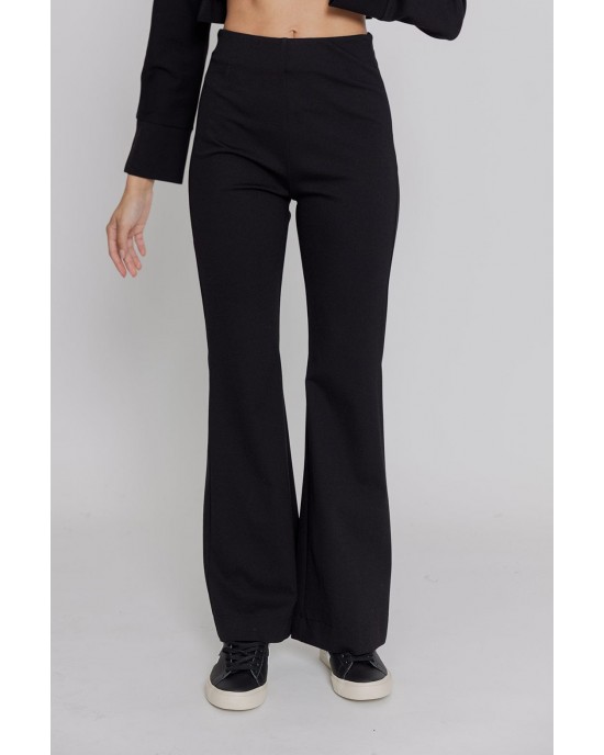 Moutaki High Elastic Waist Flare Black Παντελόνι