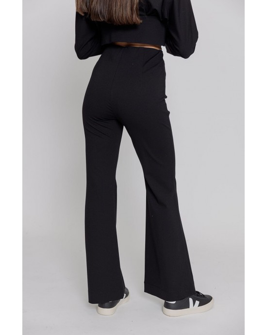Moutaki High Elastic Waist Flare Black Παντελόνι