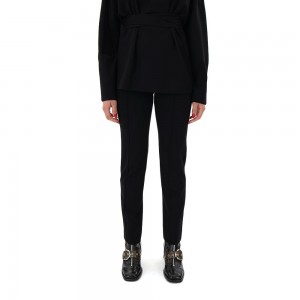 Moutaki High Elastic Waist Slim Fit Black Παντελόνι