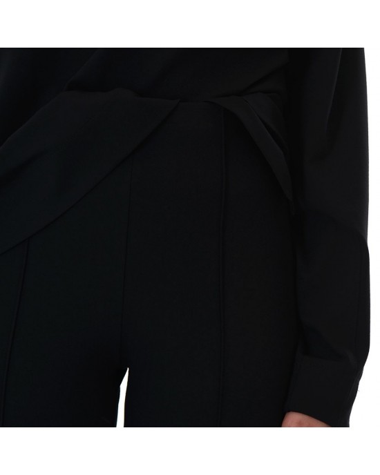 Moutaki High Elastic Waist Slim Fit Black Παντελόνι