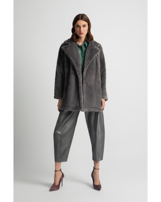 Moutaki Faux Fur Carbon Παλτό Moutaki Faux Fur Carbon Παλτό