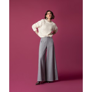 Moutaki Grey Wide Leg Παντελόνι