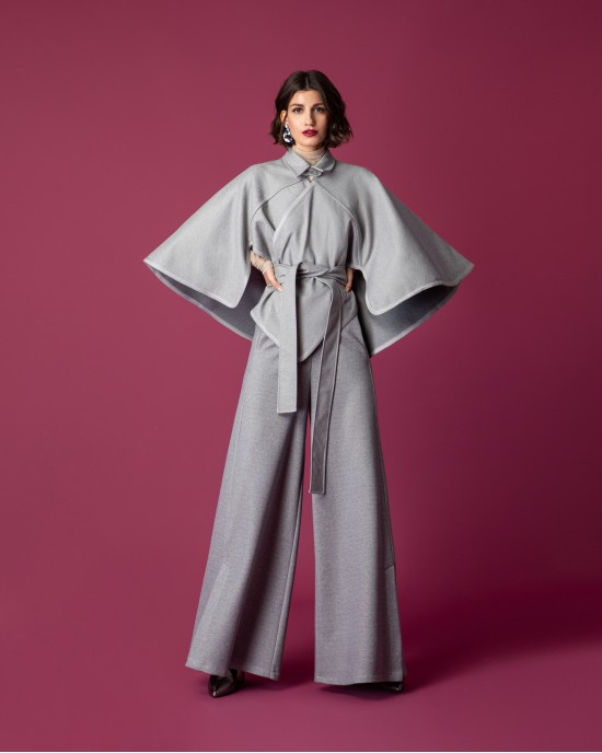 Moutaki Grey Wide Leg Παντελόνι Moutaki Grey Wide Leg Παντελόνι