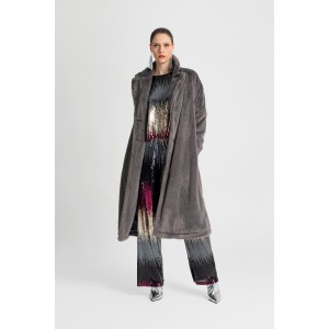 Moutaki Faux Fur Carbon Long Παλτό Moutaki Faux Fur Carbon Long Παλτό