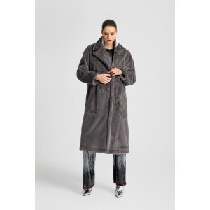 Moutaki Faux Fur Carbon Long Παλτό Moutaki Faux Fur Carbon Long Παλτό
