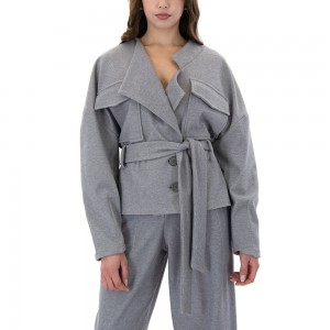 Moutaki Belted Grey Σακάκι