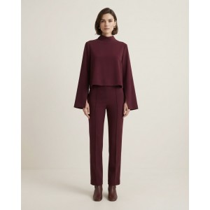 Moutaki Wide Longsleeve Μπλούζα & High Waist Tailored Παντελόνι Bordeaux